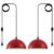 Red Plug in Pendant Light 2 Packs 11.8inch 14.7 ft, Farmhouse Pendant Light, Kitchen Pendant Lights, Pendant Lights Kitchen Island, Hanging Lights with Plug in Cord for Dining Room, Bedroom