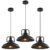 Black Pendant Light 12.5 inches 3 Packs, Farmhouse Pendant Light, Industrial Pendant Lighting, Kitchen Pendant Lights, Pendant Lights Kitchen Island for Dinning Room Entryway Barn