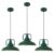 Farmhouse Pendant Light, 12.5inch, 3 Packs- Green Industrial Pendant Light, Kitchen Pendant Lights, Pendant Lights Kitchen Island, Pendant Light for Bedroom, Office, Kichen Sink, Library