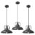 Black and Silver Pendant Light 12.5 inches 3 Packs, Farmhouse Pendant Light, Industrial Pendant Light, Kitchen Pendant Lights, Pendant Lights Kithen Island for Bedroom; Living Room; Kitchen