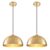 Gold-Electroplated Industrial Pendant Light 11.8inches 2 Packs,Mental Hanging Light Fixtures for Kitchen Island,Dome Pendant Light,Ceiling Light Fixtures for Restaurant Dining Room Aisle