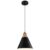Black Pendent Light Fixtures 1 Pack 9.4 inches,Wood and Metal Kitchen Island Lights Ceiling Hanging,Pendant Lights Kitchen,Farmhouse Kitchen Light Fixtures for Bedroom,Hallway,Bar