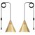 Gold Plug in Pendant Light, 2 Pack 9.4inch Hanging Lights with Plug in Cord 14.7 ft, Hanging Pendant Light, Hanging Lamp Plug in for Bedroom, Kitchen