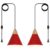 Red Plug in Pendant Light, 2 Pack 9.4inch Hanging Lights with Plug in Cord 14.7 ft, Hanging Pendant Light, Hanging Lamp Plug in for Bedroom Living Room Kitchen Island
