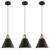 Black Pendant Light 3 Packs,9.4inches- Farmhouse Pendant Light, Kitchen Pendant Lights, Industrial Pendant Lighting, Kitchen Pendant Lights for Office, Bedroom, Living Room, Kitchen Island