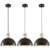 Black Pendant Light, 3 Packs 11.8inch Modern Pendant Lights, Farmhouse Pendant Lights Kitchen Island, Kitchen Pendant Light for Bedroom; Office; Living Room