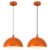 Orange Kitchen Pendant Lights,11.8inches 2 Packs Pendant Light, Farmhouse Pendant Light, Pendant Lights Kitchen Island for Living Room, Bedroom, Dinning Room