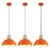 Modern Pendant Lights, 3 Packs 11.8inch Orange Pendant Light, Farmhouse Pendant Light, Kitchen Pendant Lighting, Pendant Lights Kitchen Island for Living Room, Bar, Bedroom, Office