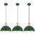 Farmhouse Pendant Light 11.8 inches, 3 Packs- Green Industrial Kitchen Pendant Lights for Library, Office, Kitchen Island, Bedroom