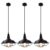 Black Pendant Light fixtures 10.5 inches 3 Packs, Matte Pendant Lights Kitchen Island, Industrial Pendant Light, Vintage Farmhouse Pendant Lights for Dinning Room Entryway Barn