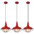 Farmhouse Red Pendant Light, 3 Packs 10.5 inch, Modern Pendant Lighting, Kitchen Pendant Lights, Industrial Pendant Light, Pendant Lights Kitchen Island for Bedroom, Living Room, Bar