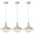 Farmhouse Pendant Light 10.5inches, 3 Packs - White Industrial Pendant Light, Pendant Lights Kitchen Island, Kitchen Pendant Lights for Bedroom, Office, Library, Dining Room