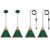 Farmhouse Pendant Light, Green Pendant Light 2 Packs 9.4inch, Kitchen Pendant Light, Industrial Pendant Light, Farmhouse Pendant Lights Kitchen Island for Kitchen, Bedroom, Bar