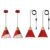 Farmhouse Pendant Light, 2 Packs 9.4inch Red Pendant Light, Kitchen Pendant Lights, Industrial Pendant Light, Pendant Lights Kitchen Island for Kitchen, Bar, Bedroom