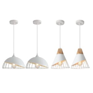 White Pendant Light, Kitchen Pendant Light, Farmhouse Pendant Light, Industrial Pedant Light, Black Pendant Lights Kitchen Island for Kitchen, Bar, Bedroom