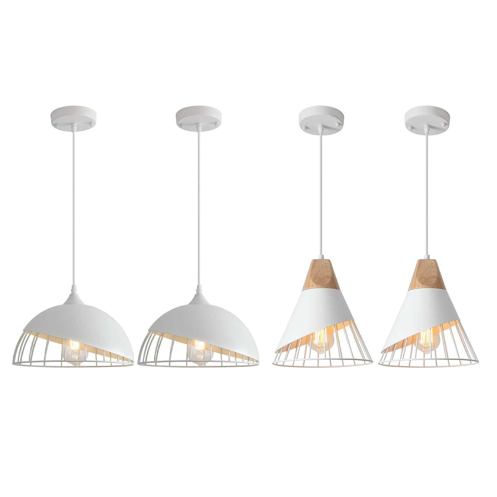 White Pendant Light, Kitchen Pendant Light, Farmhouse Pendant Light, Industrial Pedant Light, Black Pendant Lights Kitchen Island for Kitchen, Bar, Bedroom