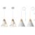 2 Pack 9.4inch White Farmhouse Modern Pendant Light, Kitchen, Bedroom, Living Room, Dining Room