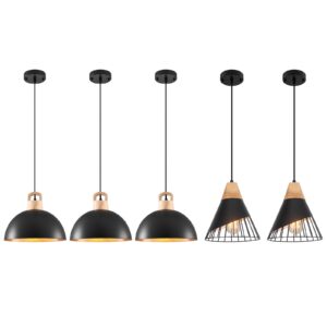 Black Pendant Light, Kitchen Pendant Lights, Farmhouse Pendant Light, Industrial Pedant Light, Black Pendant Lights Kitchen Island for Kitchen, Bar, Bedroom