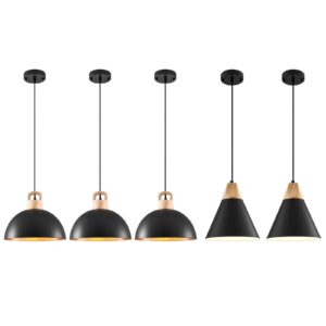 Black Pendant Light, Kitchen Pendant Lights, Farmhouse Pendant Light, Industrial Pedant Light, Black Pendant Lights Kitchen Island for Kitchen, Bar, Bedroom