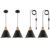 Black Pendent Light 2 Packs, 9.4 Inches, Kitchen, Bar, Bedroom, Modern Style, 2 Count, LED, Black Color, Matte Finish, E26 Base, 120V, 120W, Indoor Use, Ceiling Mount