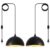 Black Plug in Pendant Light 2 Packs 11.8inch, Farmhouse Pendant Light, Kitchen Pendant Lights, Pendant Lights Kitchen Island, Hanging Lights with Plug in Cord 14.7 ft