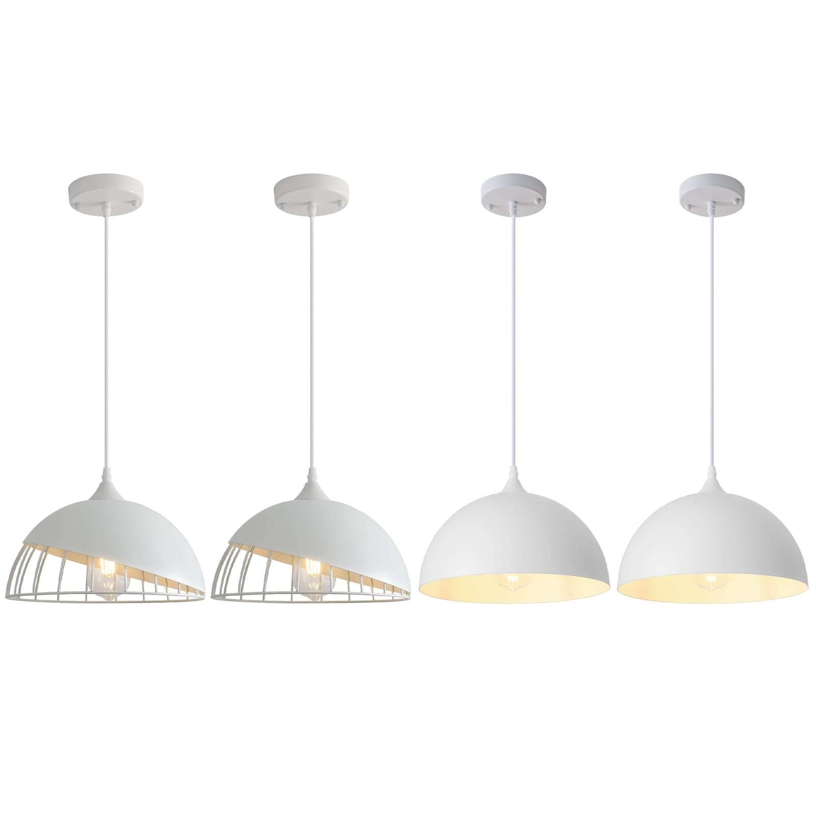 White Pendant Light, Kitchen Pendant Light, Farmhouse Pendant Light, Industrial Pedant Light, Black Pendant Lights Kitchen Island for Kitchen, Bar, Bedroom