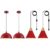 Red Pendant Light, Kitchen Pendant Light, Farmhouse Pendant Light, Industrial Pedant Light, Black Pendant Lights Kitchen Island for Kitchen, Bar, Bedroom