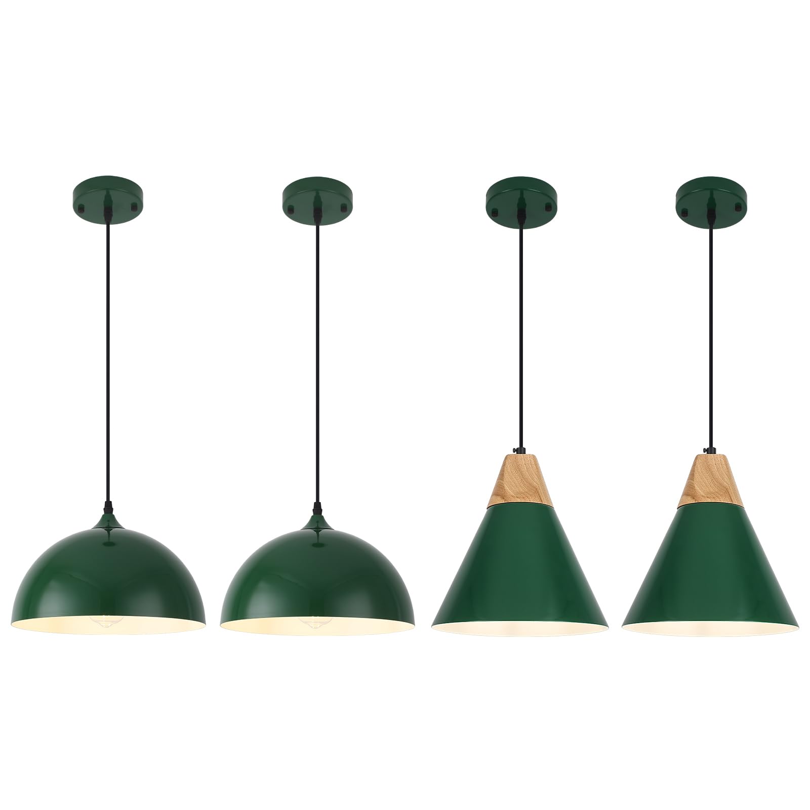 Green Pendant Light; Kitchen Pendant Light, Farmhouse Pendant Light, Industrial Pedant Light, Black Pendant Lights Kitchen Island for Kitchen, Bar, Bedroom