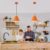 Kitchen Pendant Lights,11.8inches 2 Packs Orange Pendant Light, Farmhouse Pendant Light, Pendant Lights Kitchen Island for Living Room, Bedroom, Dinning Room