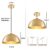 Gold-Electroplated Industrial Pendant Light 11.8inches 2 Packs,Mental Hanging Light Fixtures for Kitchen Island,Dome Pendant Light,Ceiling Light Fixtures for Restaurant Dining Room Aisle