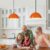 Orange Kitchen Pendant Lights,11.8inches 2 Packs Pendant Light, Farmhouse Pendant Light, Pendant Lights Kitchen Island for Living Room, Bedroom, Dinning Room