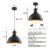 Black Pendant Lights 2 Pack, Farmhouse & Industrial Pendant Lights for Kitchen, Bedroom & Office