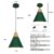 Farmhouse Pendant Light, Green Pendant Light 2 Packs 9.4inch, Kitchen Pendant Light, Industrial Pendant Light, Farmhouse Pendant Lights Kitchen Island for Kitchen, Bedroom, Bar