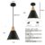 Black Pendent Light 2 Packs, 9.4 Inches, Kitchen, Bar, Bedroom, Modern Style, 2 Count, LED, Black Color, Matte Finish, E26 Base, 120V, 120W, Indoor Use, Ceiling Mount