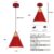 Farmhouse Pendant Light, Red Pendant Light 2 Packs 9.4inch, Kitchen Pendant Light, Industrial Pendant Light, Farmhouse Pendant Lights Kitchen Island for Kitchen, Bedroom, Bar