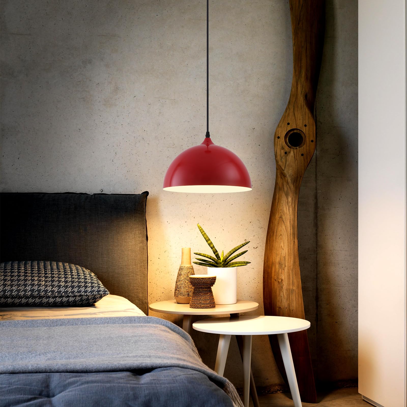 Red Pendant Light, Kitchen Pendant Light, Farmhouse Pendant Light, Industrial Pedant Light, Black Pendant Lights Kitchen Island for Kitchen, Bar, Bedroom - Image 6