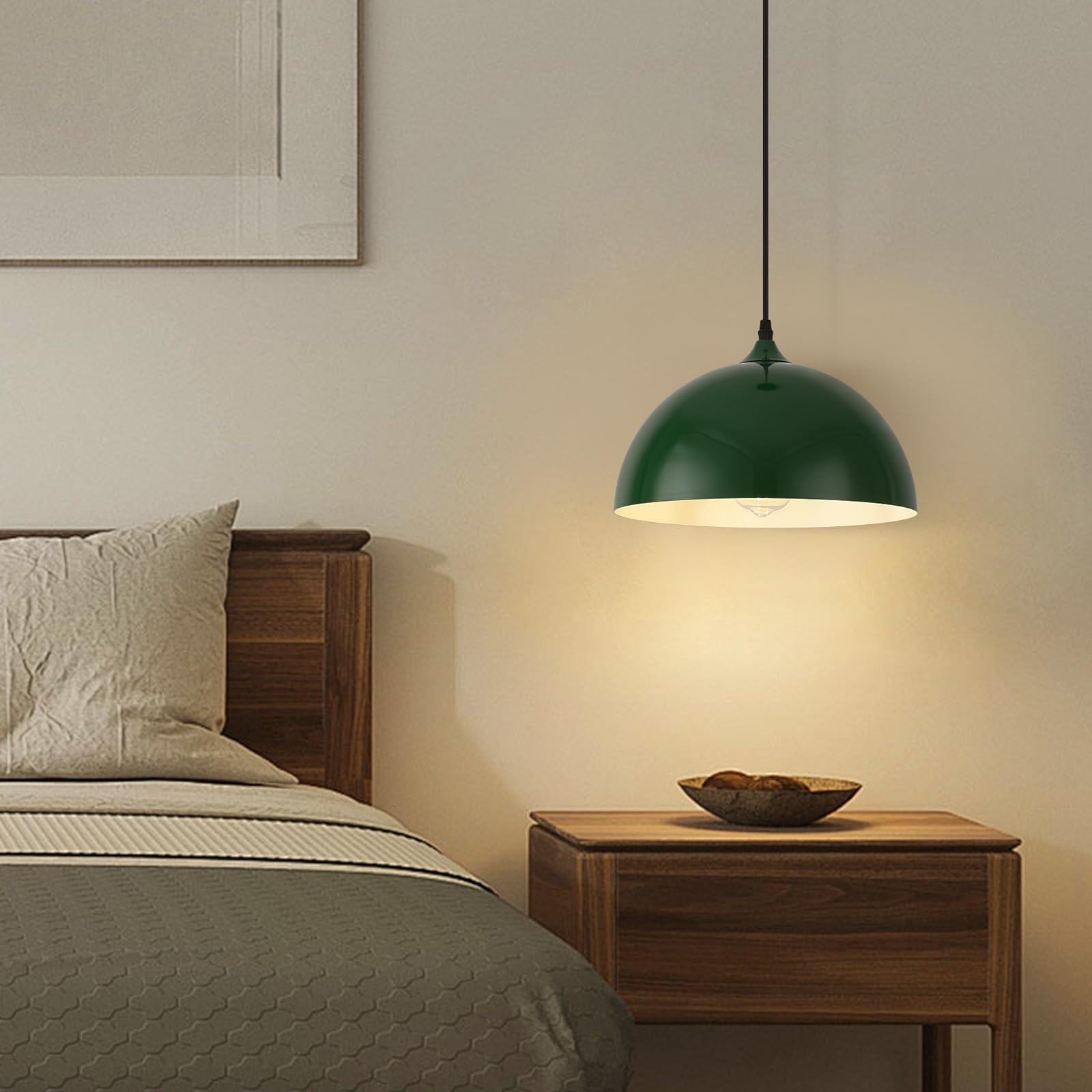 Green Pendant Light, Kitchen Pendant Light, Farmhouse Pendant Light, Industrial Pedant Light, Black Pendant Lights Kitchen Island for Kitchen, Bar, Bedroom - Image 6