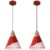 Farmhouse Pendant Light 9.4ines, 2 Packs- Red Industrial Kitchen Pendant Lights for Kitchen Island, Bar, Bedroom, Office, Library
