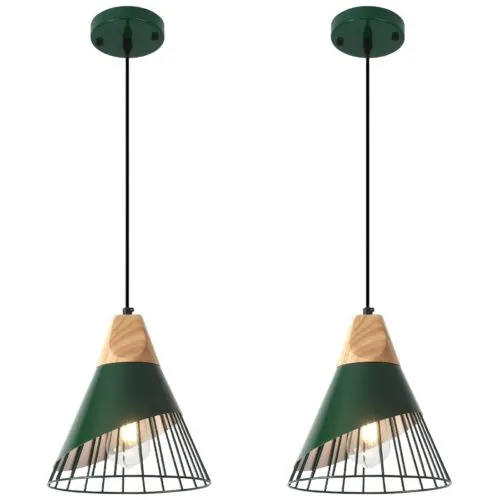 Green Farmhouse Industrial Pendant Light 9.4