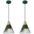Farmhouse Pendant Light 9.4ines, 2 Packs- Green Industrial Kitchen Pendant Lights for Kitchen Island, Bar, Bedroom, Office, Library
