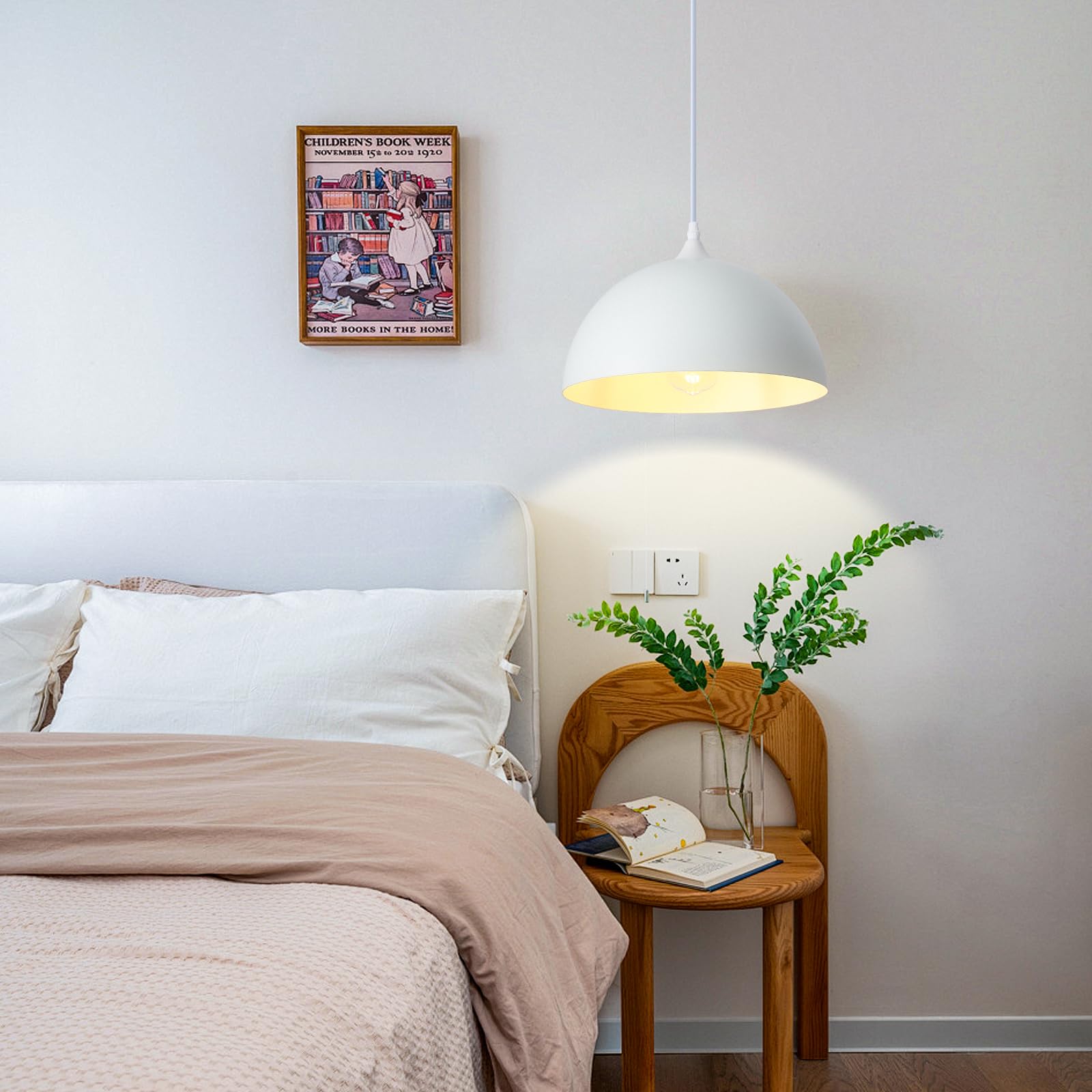 White Pendant Light, Kitchen Pendant Light, Farmhouse Pendant Light, Industrial Pedant Light, Black Pendant Lights Kitchen Island for Kitchen, Bar, Bedroom - Image 7