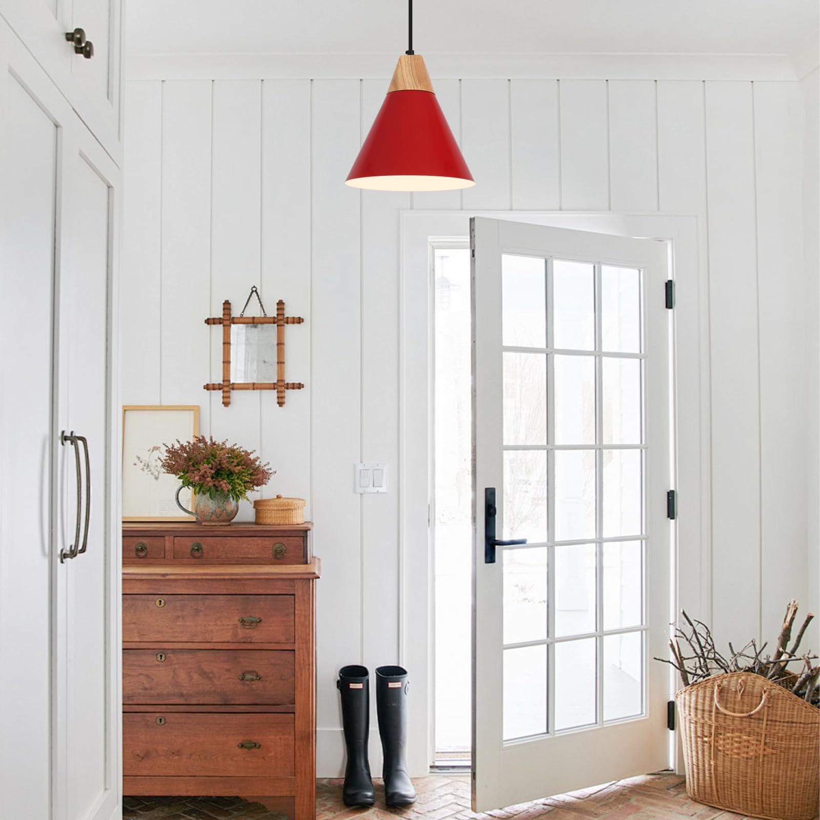 Red Pendant Light, Kitchen Pendant Light, Farmhouse Pendant Light, Industrial Pedant Light, Black Pendant Lights Kitchen Island for Kitchen, Bar, Bedroom - Image 9