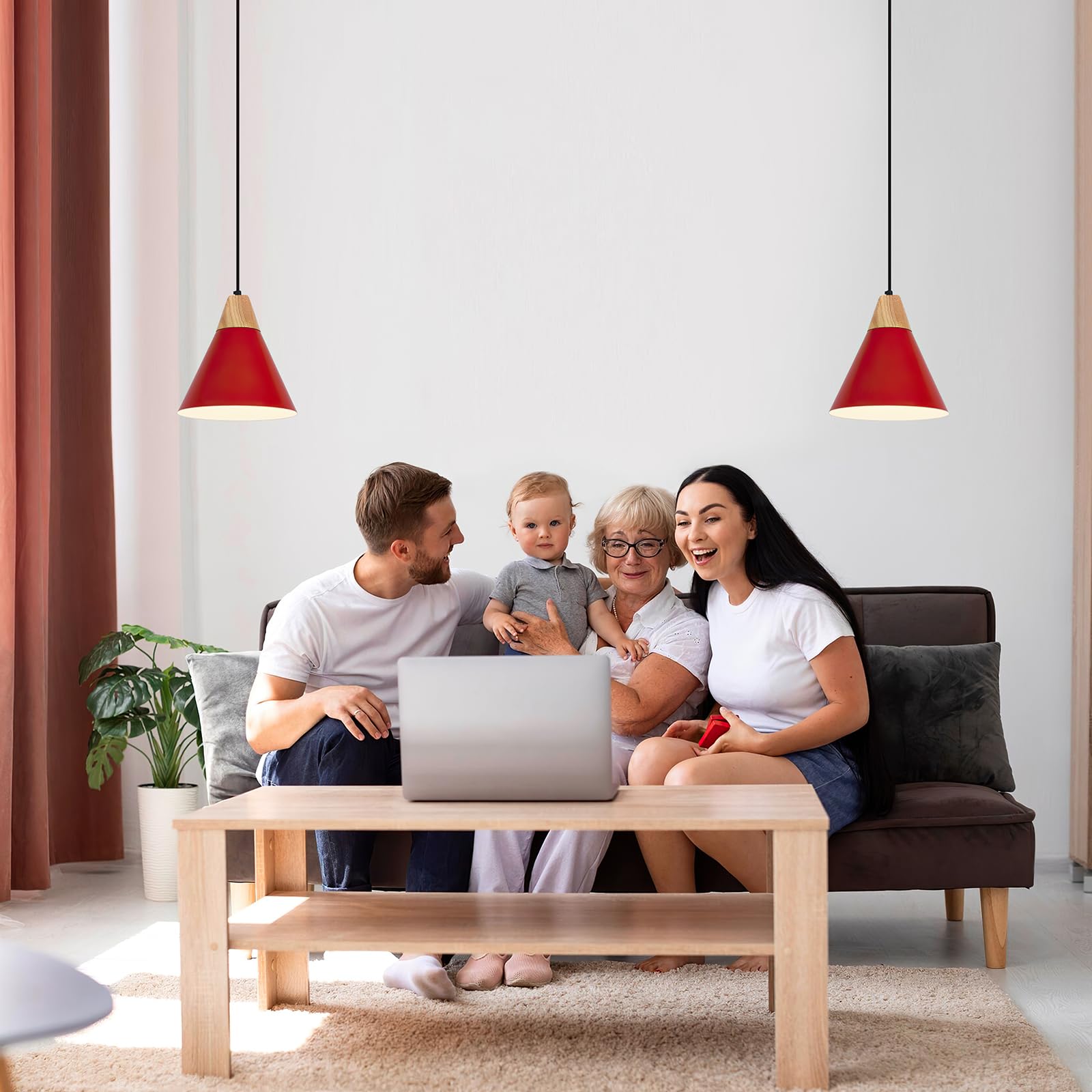 Red Pendant Light, Kitchen Pendant Light, Farmhouse Pendant Light, Industrial Pedant Light, Black Pendant Lights Kitchen Island for Kitchen, Bar, Bedroom - Image 8