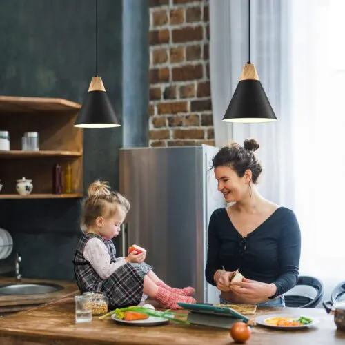 Black Farmhouse Pendant Light 9.4