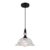 Matte Black Vintage Pendant Light with Glass Shade