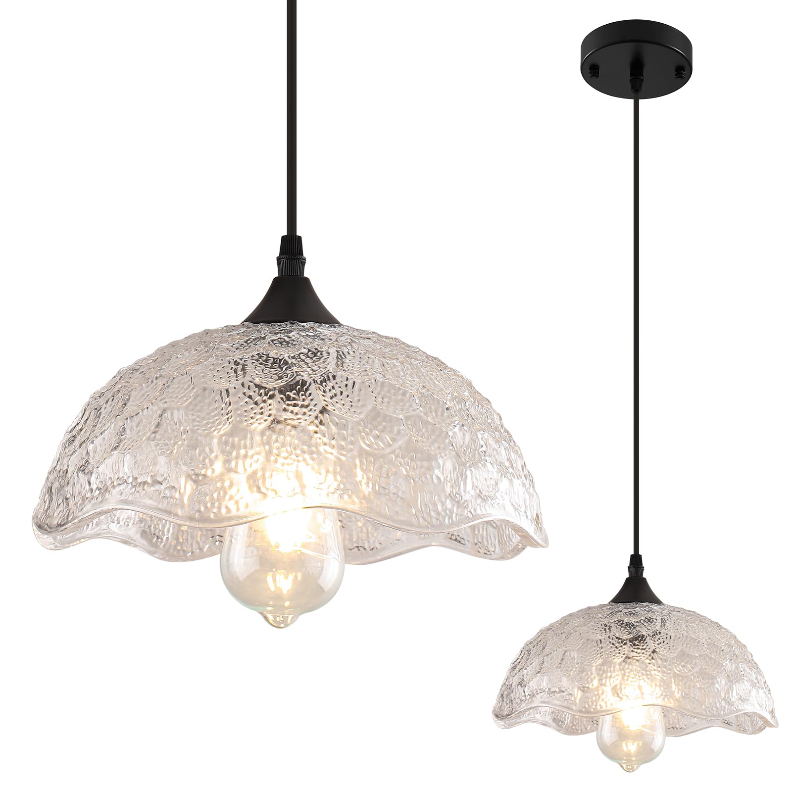 Farmhouse 11-Inch Clear Glass Pendant Light