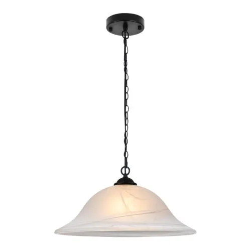 Black Oversized Frosted Glass Pendant Light 16