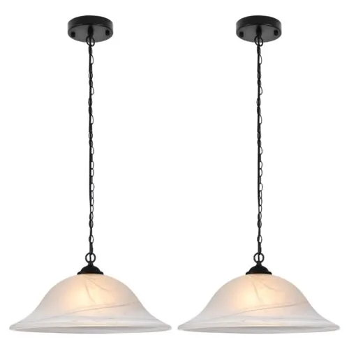 Black Farmhouse Milk Glass Pendant Light 16