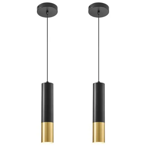Black and Gold Modern Pendant Light 4000K 2-Pack