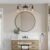 Farmhouse 3-Light Black Bathroom Light with Amber Glass Shade